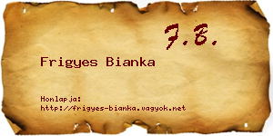 Frigyes Bianka névjegykártya