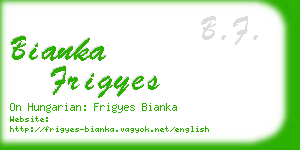 bianka frigyes business card